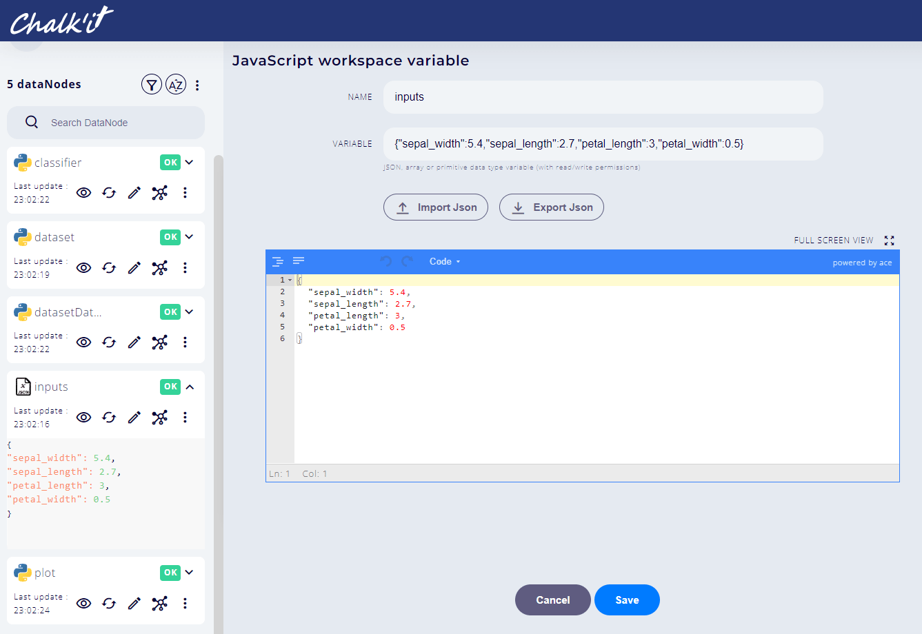 JSON variable